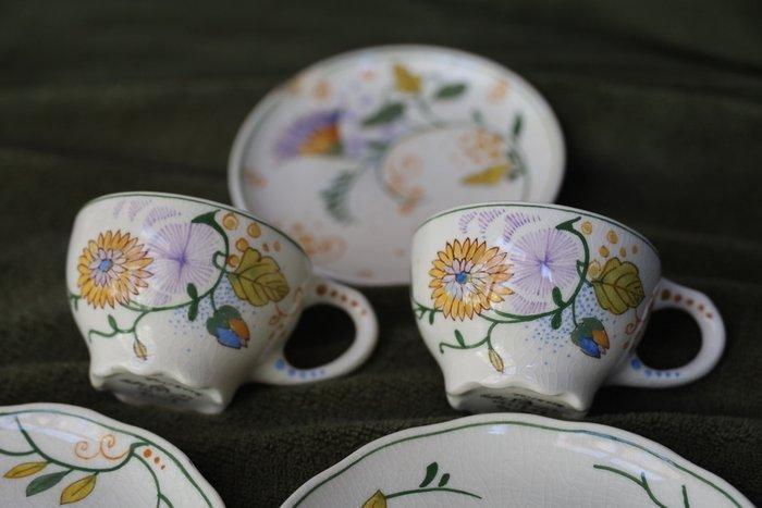 Plateelbakkerij Zuid-Holland - Kop en schotel (3) - Juliette, Antiek en Kunst, Antiek | Glas en Kristal