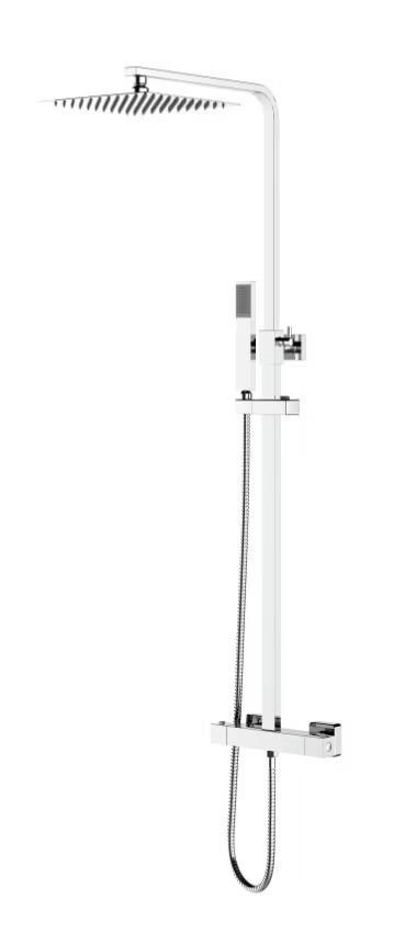 Regendoucheset Quadro vierkant 22 cm douchekop chroom, Doe-het-zelf en Verbouw, Sanitair, Douche, Nieuw, Chroom, Ophalen of Verzenden