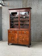 Boekenkast - Kast met glas opstand - Mahonie, Buxushout -, Antiek en Kunst