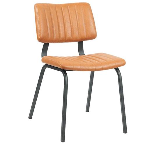Stoel | Kunstleer/Metaal | Cognac | Zwart Frame | Indoor |, Zakelijke goederen, Horeca | Keukenapparatuur, Nieuw in verpakking