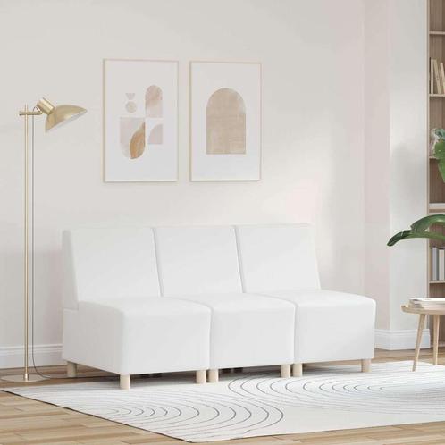vidaXL Modulaire Bankeenheid Armlos 3 pcs Wit 55 x 74 x 82, Huis en Inrichting, Banken | Bankstellen, Nieuw, Minder dan 150 cm