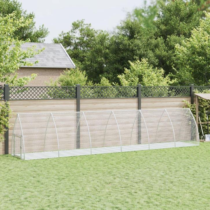 vidaXL Konijnenhok 600x105x120 cm gegalvaniseerd staal, Dieren en Toebehoren, Knaagdieren en Konijnen | Hokken en Kooien, Nieuw