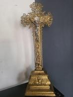 Antiek Crucifix - Gips - 1850-1900 - Oud kruisbeeld - 45 cm, Antiek en Kunst