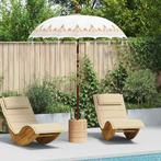 vidaXL Parasol Patio Crème 190 x 190 x 260 cm Katoen en Hout, Tuin en Terras, Verzenden, Nieuw, 1 tot 2 meter