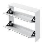 Schoenenkast Lund met spiegels en 2 vouwdeuren 67x63x17 cm w, Huis en Inrichting, Kasten | Schoenenkasten, Verzenden, Nieuw