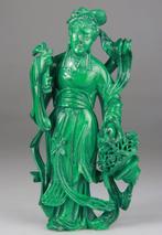 Statuette Kwanyin - Beeld Sculptuur - Malachiet - China -, Antiek en Kunst