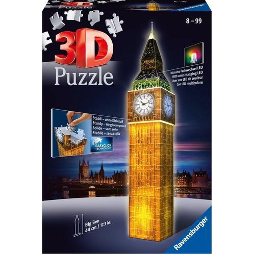 Ravensburger Big Ben Night Edition- 3D puzzel gebouw - 216, Hobby en Vrije tijd, Denksport en Puzzels, Zo goed als nieuw, Ophalen of Verzenden