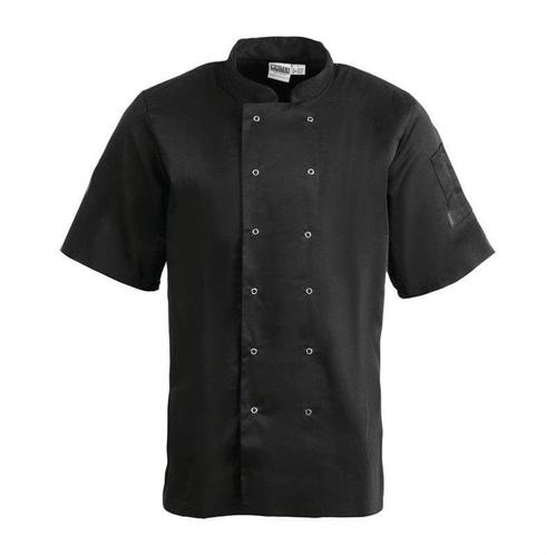 Horeca koksbuis - chef zwart - korte mouwen - XS-3XL, Zakelijke goederen, Horeca | Keukenapparatuur, Nieuw in verpakking, Verzenden