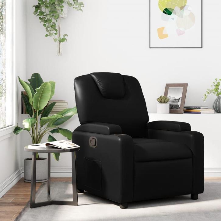 vidaXL Relaxfauteuil zwart kunstleer, Huis en Inrichting, Fauteuils, Nieuw, Verzenden