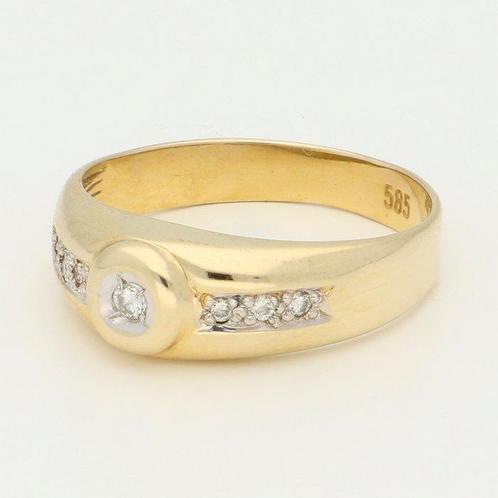 Zonder Minimumprijs - Ring - 14 karaat Geel goud - 0.10ct., Sieraden, Tassen en Uiterlijk, Ringen