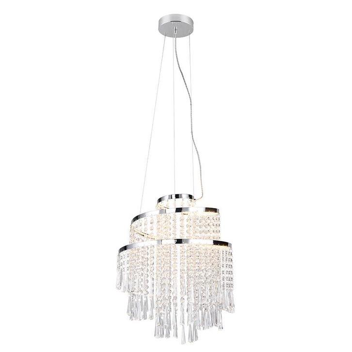 Chromen kroonluchter design, Sjon, 30W, warm tot koud wit, Huis en Inrichting, Lampen | Kroonluchters, Nieuw, Ophalen of Verzenden