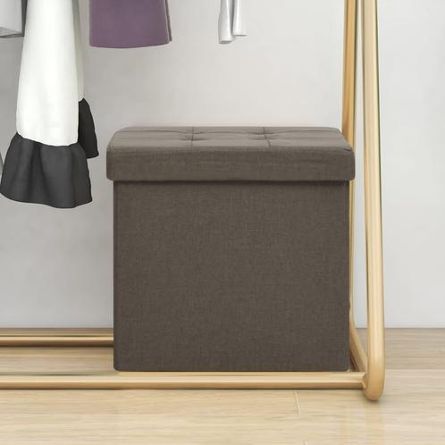 vidaXL Opbergkruk inklapbaar kunstlinnen bruin, Huis en Inrichting, Stoelen, Bruin, Nieuw, Verzenden
