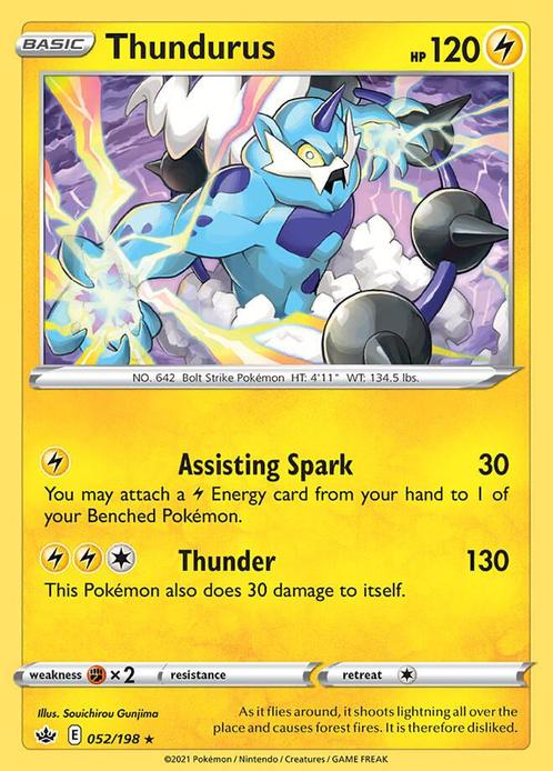Thundurus 052/198 holo Chilling Reign, Hobby en Vrije tijd, Verzamelkaartspellen | Pokémon, Losse kaart, Nieuw, Foil, Ophalen of Verzenden