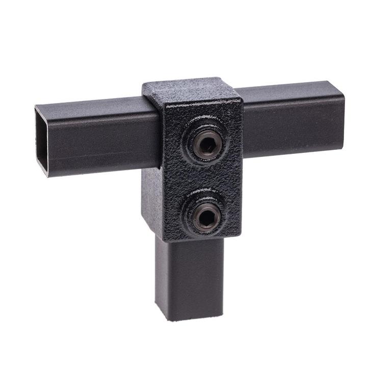 Zwarte Buiskoppeling | Kort T-Stuk - vierkant zwart (40x40 m, Doe-het-zelf en Verbouw, IJzerwaren en Bevestigingsmiddelen, Ophalen of Verzenden