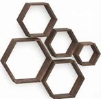 IvoQ Hexagon Wandplanken Set van 5, Verzenden, Nieuw
