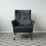 6x Montis Charly fauteuil zwart leder - zwart onderstel, Huis en Inrichting, Fauteuils, Leer, Zo goed als nieuw, Ophalen