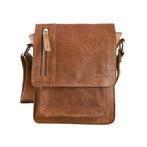 Landley Leren Schoudertasje met sluitflap Unisex Cognac, Overige merken, Bruin, Verzenden, Nieuw