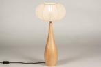 Rietveld Tafellampen - Beige, Hout, Naturel - Stof, Hout, Huis en Inrichting, Lampen | Tafellampen, Verzenden, Nieuw