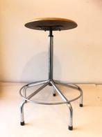 Industrial Stool - Kruk - Hout, Staal - vintage draaibaar