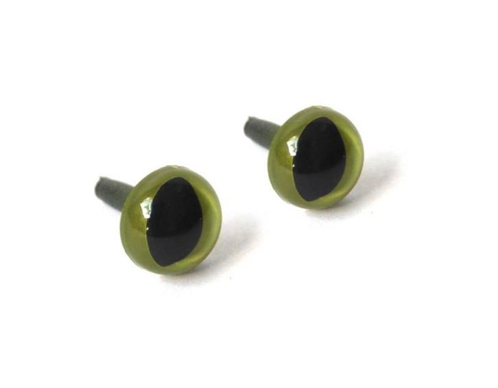 Ogen Kat Basic Groen - 12 mm (2 st), Hobby en Vrije tijd, Naaien en Fournituren, Nieuw, Ophalen of Verzenden
