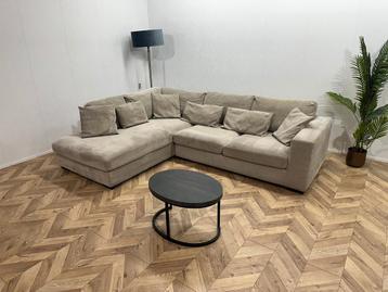 IN.HOUSE Beige Velvet Hoekbank ~ Nieuwstaat beschikbaar voor biedingen