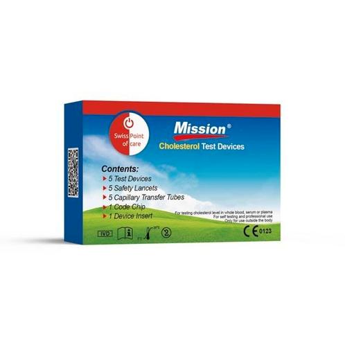 Mission® Cholesterol 3 in 1 Teststrips 5 stuks, Diversen, Verpleegmiddelen, Nieuw, Verzenden