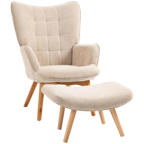 TRUUSK Oorfauteuil Met Voetenbank Relaxfauteuil Gestoffeerde, Huis en Inrichting, Fauteuils, Nieuw, Verzenden