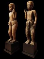 Paar Gongträger 77 cm Burma, Konbaung-Dynastie - sculptuur -
