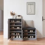 Schoenenkast Løten 97x120x36 cm grijs [en.casa], Huis en Inrichting, Verzenden, Nieuw