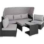 Wicker loungeset San Marino met aluminium frame - zwart, Tuin en Terras, Verzenden, Nieuw