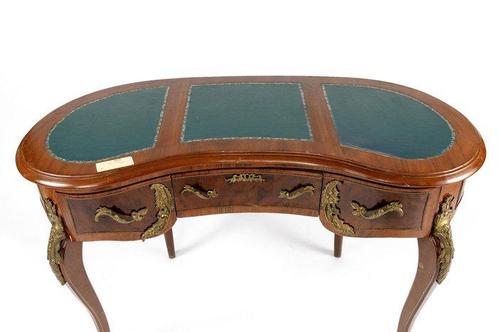 Schrijftafel - Hout, Leder, Messing, Antiek en Kunst, Antiek | Overige Antiek
