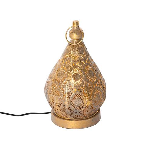 Oosterse tafellamp goud 19 cm - Mowgli, Huis en Inrichting, Lampen | Tafellampen, Nieuw, Overige materialen, Minder dan 50 cm