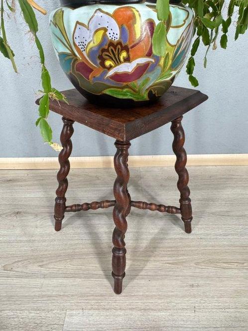 Bijzettafel - Hout - piëdestal plantentafel, Antiek en Kunst, Curiosa en Brocante