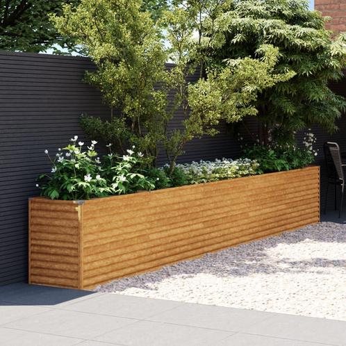 vidaXL Plantenbak verhoogd 482x50x69 cm cortenstaal, Tuin en Terras, Bloembakken en Plantenbakken, 100 cm of meer, Nieuw, Metaal