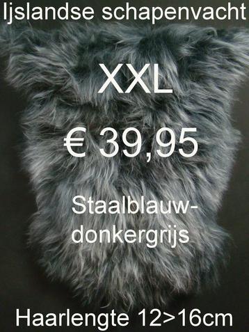 Schapenvacht IJSLANDSE GRIJS schapenhuid  XXL €39,95 beschikbaar voor biedingen