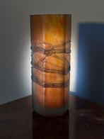 Vaas - Designglazen vaas in oranje met kunstzinnige glazen, Antiek en Kunst