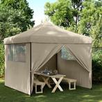 vidaXL Partytent inklapbaar pop-up met 4 zijwanden taupe, Verzenden, Nieuw, Partytent