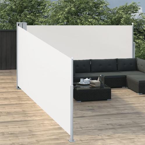 vidaXL Windscherm uittrekbaar 100x1000 cm crème, Tuin en Terras, Zonneschermen, Nieuw, Verzenden