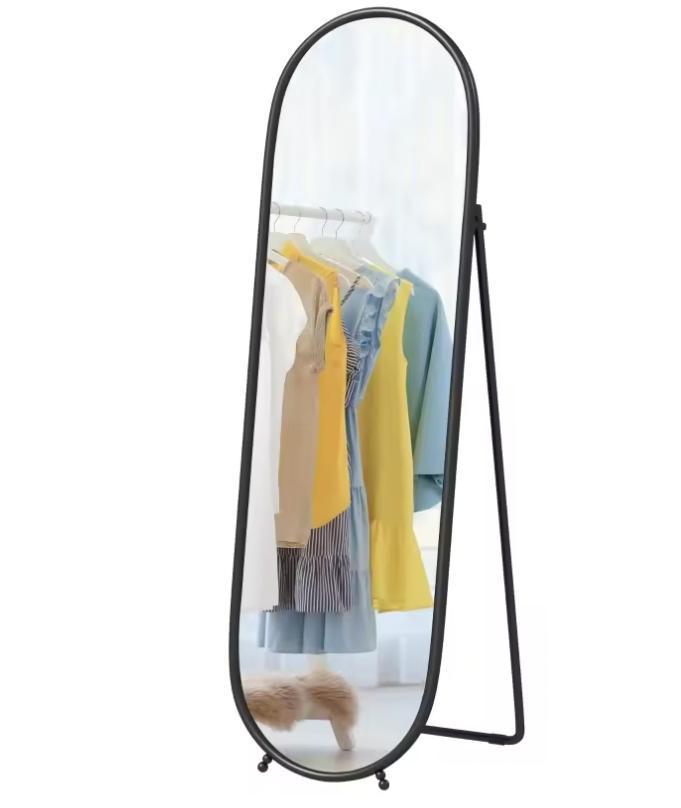 Ovale Staande Lichaamsspiegel 160×40 cm – Metalen Frame, Huis en Inrichting, Kasten | Overige, Nieuw, Verzenden