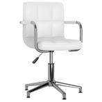 vidaXL Eetkamerstoel draaibaar kunstleer wit, Huis en Inrichting, Stoelen, Verzenden, Nieuw, Wit