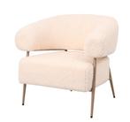 Fauteuil Zola Plush Creme | 86x74x78cm, Huis en Inrichting, Fauteuils, Ophalen, Nieuw