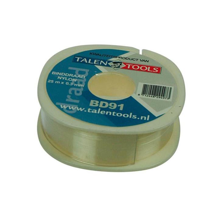Talen Tools Nylonbinddraad 25m x 0.5mm - Sterk Binddraad..., Tuin en Terras, Kweekspullen, Nieuw, Ophalen of Verzenden