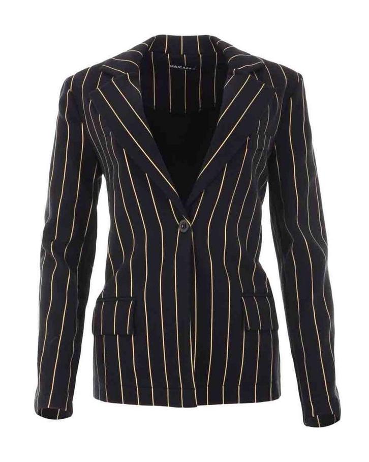 -30% Maicazz  MAICAZZ Wi22.10.301 carmen jacket black stripe, Kleding | Dames, Jasjes, Kostuums en Pakken, Zwart, Nieuw, Verzenden