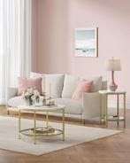 Ronde Salontafel – marmerlook - Ø diameter80cm ×46cm –, Huis en Inrichting, Verzenden, Nieuw