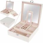Beautylushh Juwelendoos - Wit 25 x 25 x 9 cm: Stijlvolle..., Huis en Inrichting, Woonaccessoires | Kapstokken, Ophalen of Verzenden