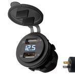 ProRide 12V USB Autolader 2 Poorten Inbouw met Voltmeter -, Verzenden, Nieuw