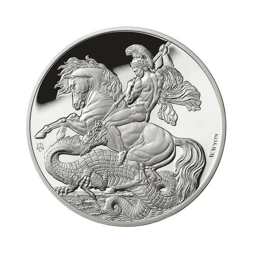 Zilveren munt George en de Draak proof 1 troy ounce, Postzegels en Munten, Edelmetalen en Baren, Verzenden