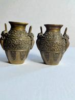 vazen en brons - Koper - Japan - Meiji periode (1868-1912), Antiek en Kunst