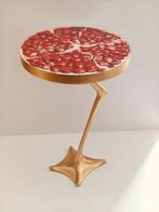 Bijzettafel - Hout, Glas, Messing, Antiek en Kunst