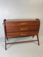 Kast - Vintage Mid-Century Teakhouten Naaikistje met Speelse